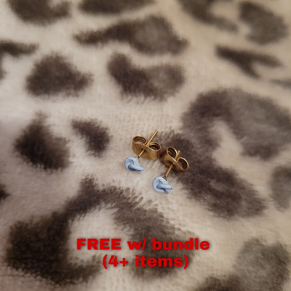 Baby Blue Rose Knot Earrings Studs Womens Jewelry